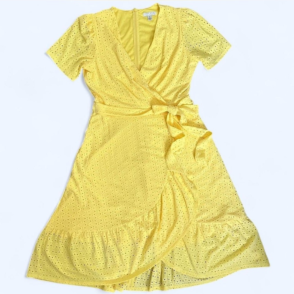 Trendy Butter Yellow Wrap Dress